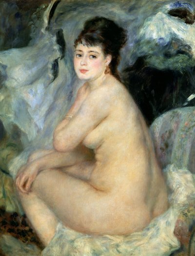 Nudo, o Nudo seduto su un divano da Pierre Auguste Renoir